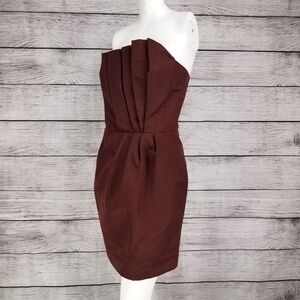 French Connection 6 Cabernet Wizard Wonder Strapless Mini Cocktail Dress Pleated